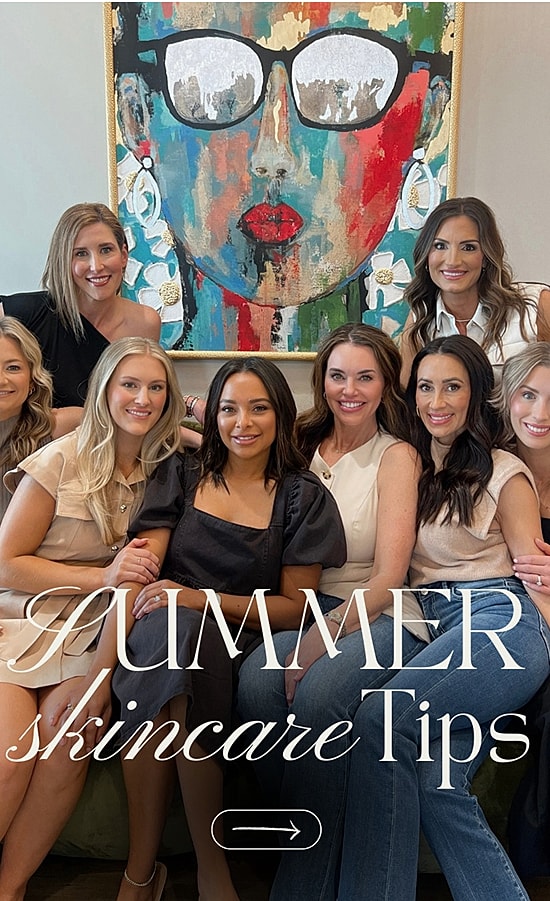 Group of women sharing summer skincare tips.