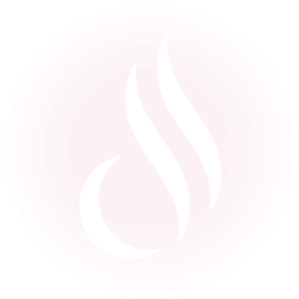 Abstract logo with curves on a pink background.