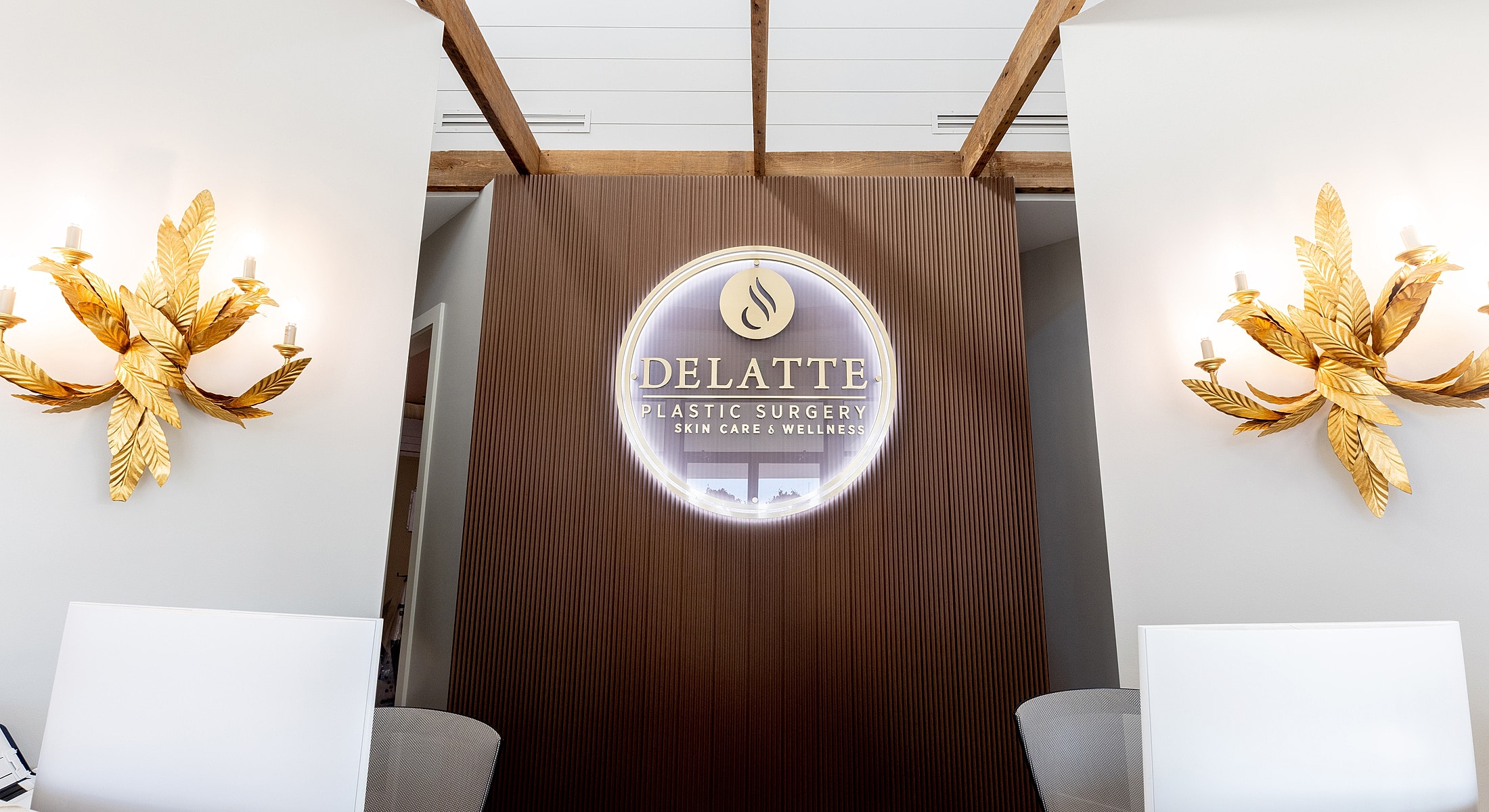 Delatte Plastic Surgery interior with decorative lighting.